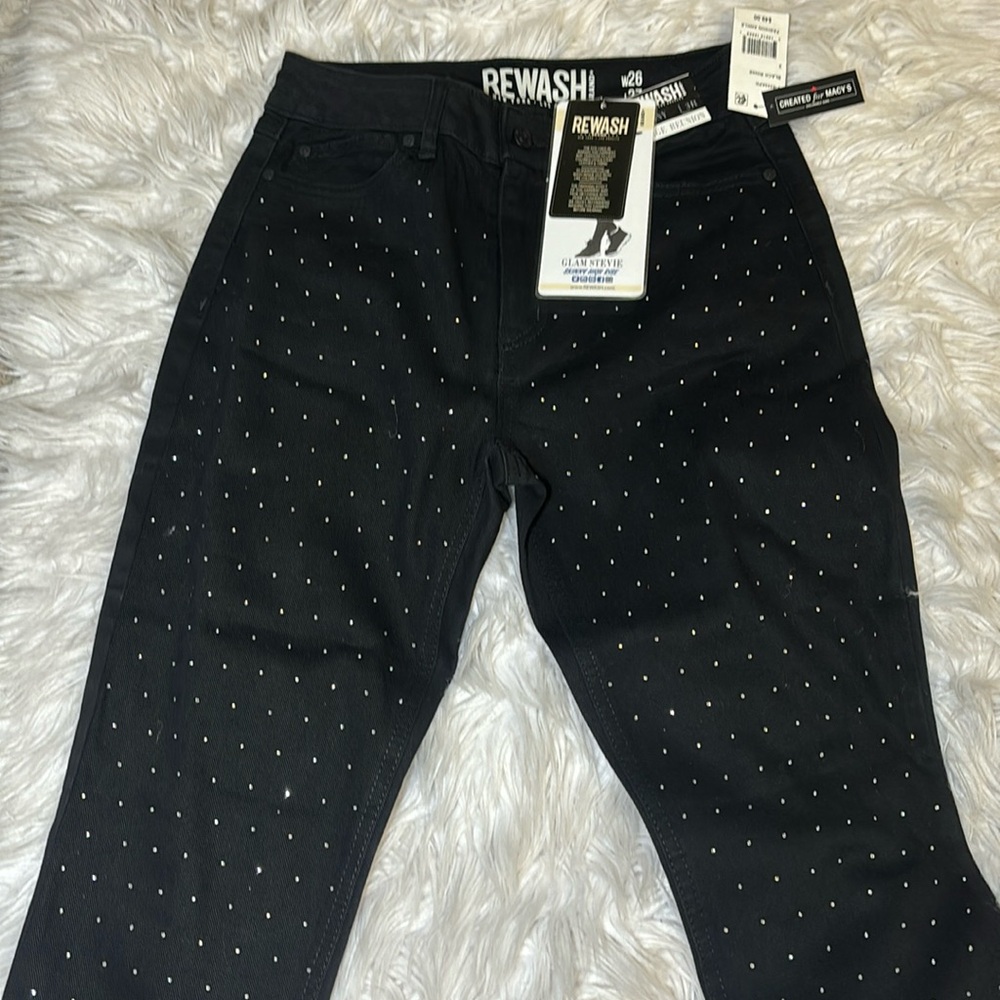 Women’s rewash jeans brand new with tag black with rhinestones SIZE 3R